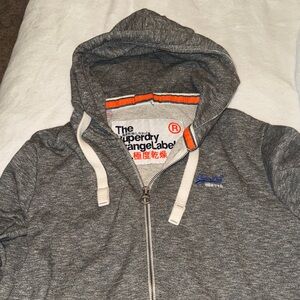 Superdry Charcoal Hoodie with White Accents